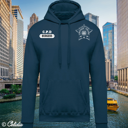 Sweat Chicago Police (nom à l'avant et à l'arrière) -Disponible en deux coloris-