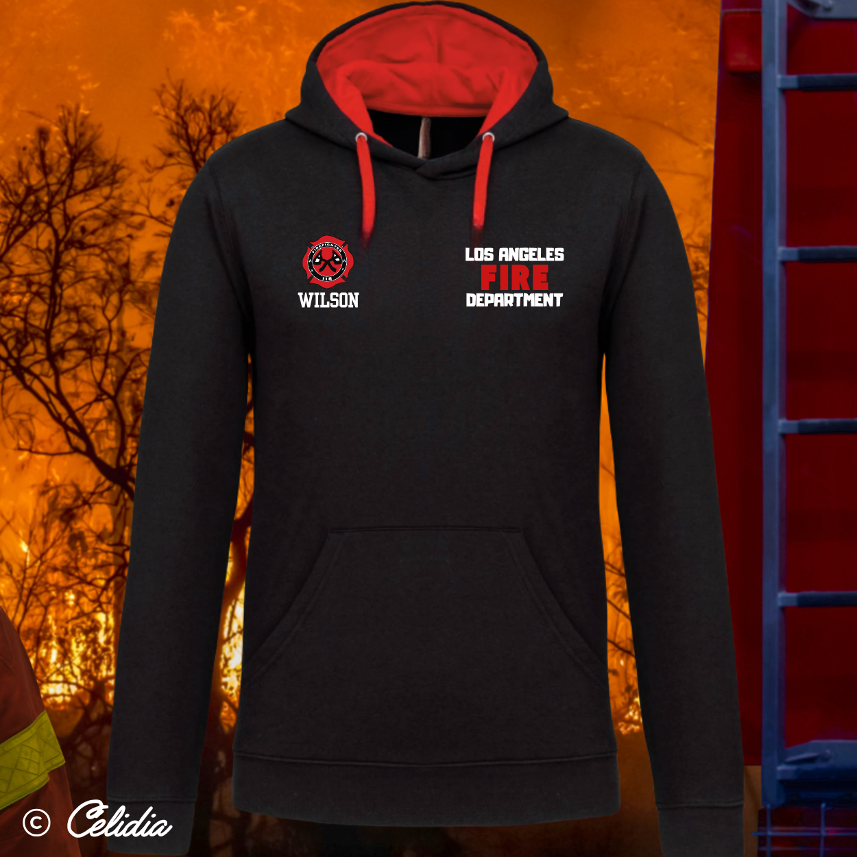 Sweat 911 (nom à l'avant et à l'arrière) -Disponible en deux coloris-